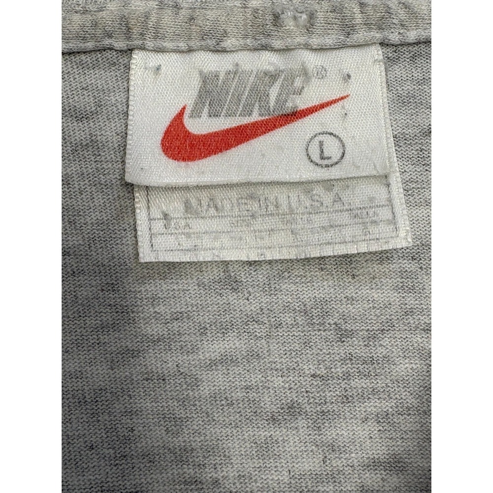 Nike T-Shirt Mens Heather Gray Air Logo Short Sleeve USA Made Large Vintage - Picture 7 of 8